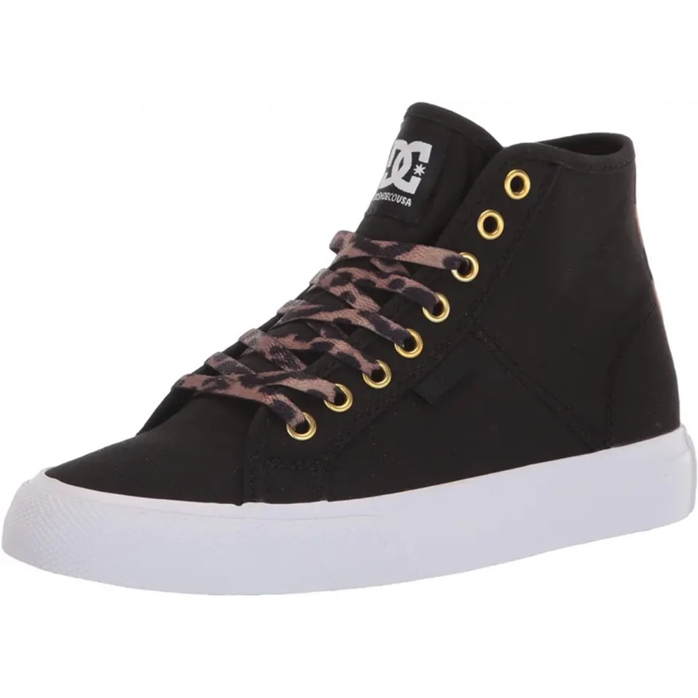 DC Women's Manual Hi Skate Shoe With Leopard Accents NWT